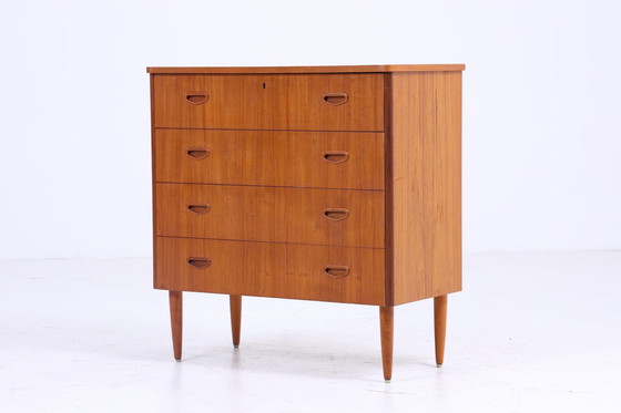 Image 1 of Vintage teakhouten ladekast 60s Mid Century kast retro houtopslag