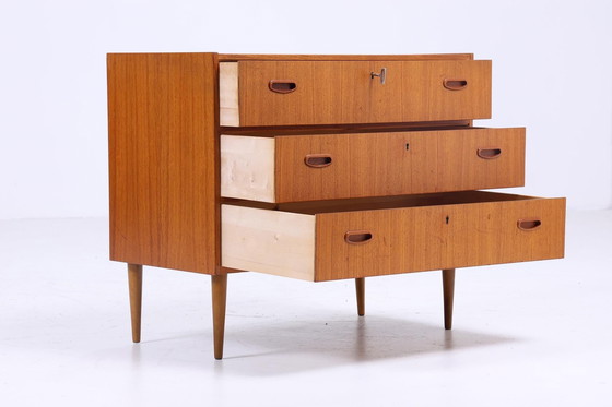 Image 1 of Vintage teakhouten ladekast 60s Mid Century kast retro houtopslag