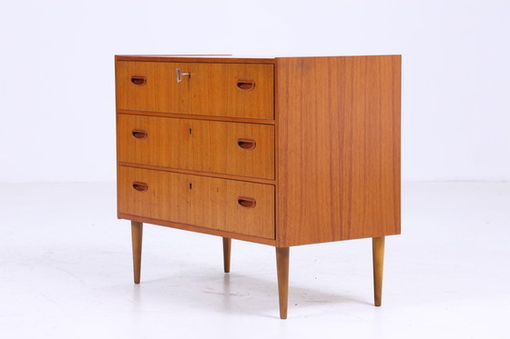 Image 1 of Vintage teakhouten ladekast 60s Mid Century kast retro houtopslag