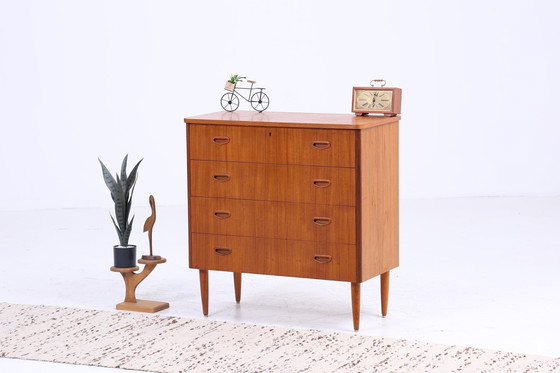 Image 1 of Vintage teakhouten ladekast 60s Mid Century kast retro houtopslag