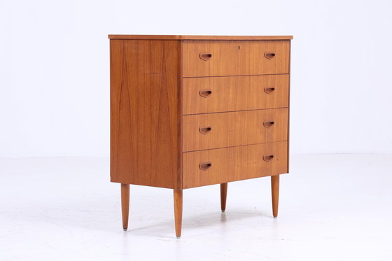 Image 1 of Vintage teakhouten ladekast 60s Mid Century kast retro houtopslag