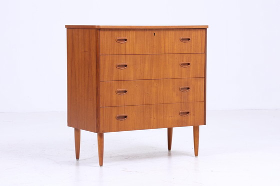 Image 1 of Vintage teakhouten ladekast 60s Mid Century kast retro houtopslag