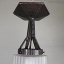 Art Deco Hanglamp Met Getrapte Glazen Kap, Jaren 30