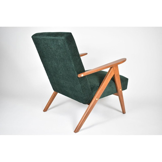 Image 1 of Vintage fauteuil groene bosstof, Scandinavisch 1960