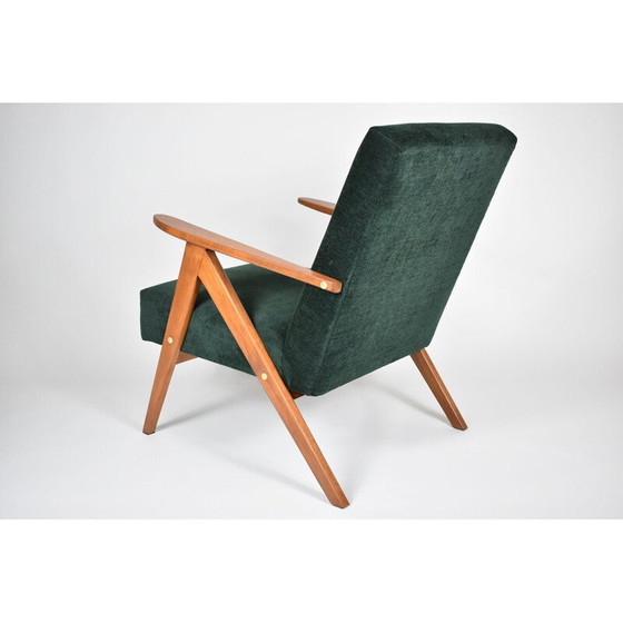 Image 1 of Vintage fauteuil groene bosstof, Scandinavisch 1960