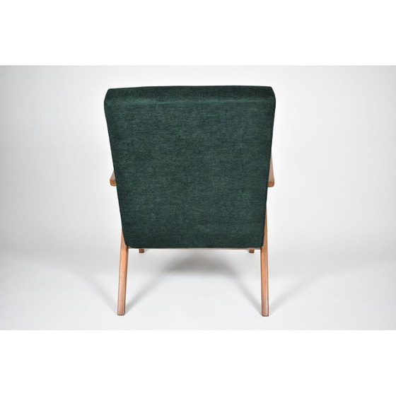 Image 1 of Vintage fauteuil groene bosstof, Scandinavisch 1960
