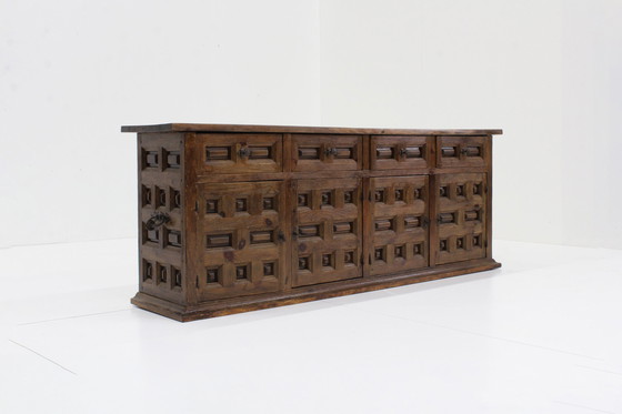 Image 1 of Vintage Spaans Houten Sideboard 1950S