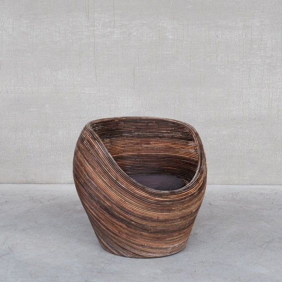 Image 1 of Italiaanse loungestoel van riet, Mid Century, Gabriella Crespi, 1960