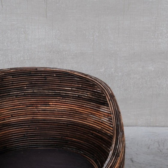 Image 1 of Italiaanse loungestoel van riet, Mid Century, Gabriella Crespi, 1960