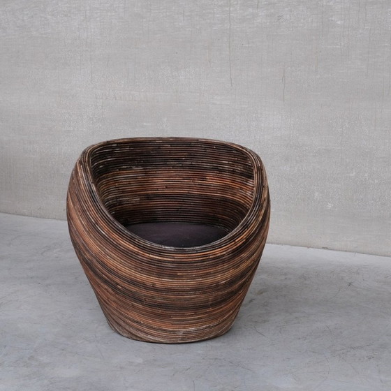 Image 1 of Italiaanse loungestoel van riet, Mid Century, Gabriella Crespi, 1960