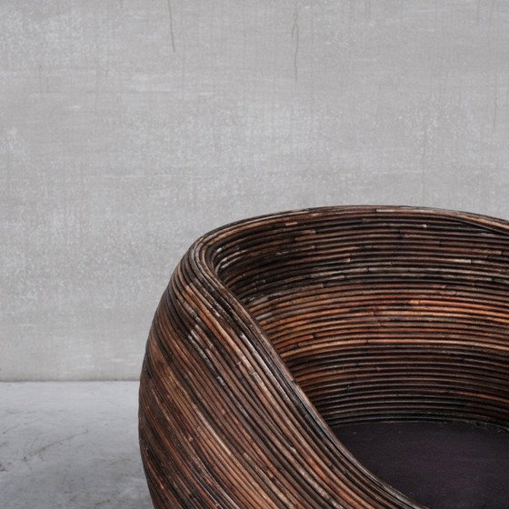 Image 1 of Italiaanse loungestoel van riet, Mid Century, Gabriella Crespi, 1960