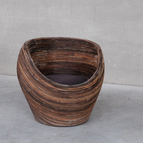 Image 1 of Italiaanse loungestoel van riet, Mid Century, Gabriella Crespi, 1960