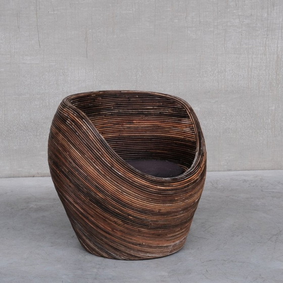 Image 1 of Italiaanse loungestoel van riet, Mid Century, Gabriella Crespi, 1960