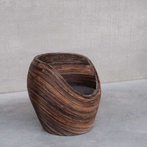 Image 1 of Italiaanse loungestoel van riet, Mid Century, Gabriella Crespi, 1960