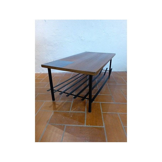 Image 1 of Vintage keramiek en metalen salontafel, 1960