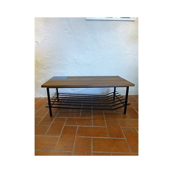 Image 1 of Vintage keramiek en metalen salontafel, 1960
