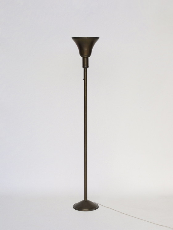 Image 1 of Franse Art Deco messing staande lamp, 1920