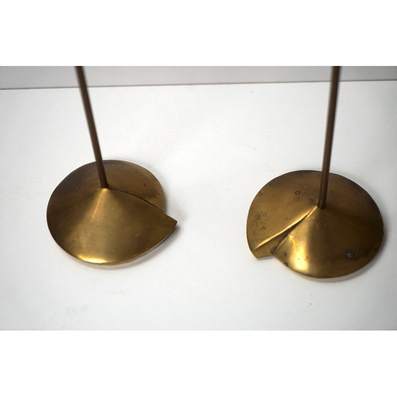 Image 1 of Paar vintage verguld bronzen kandelaars, 1960