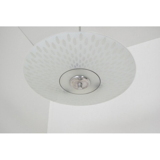 Image 1 of Vintage glazen en metalen hanglamp van Napako, Tsjecho-Slowakije 1970