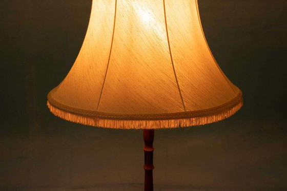 Image 1 of Scandinavische vloerlamp 60s, vintage houten staande lamp