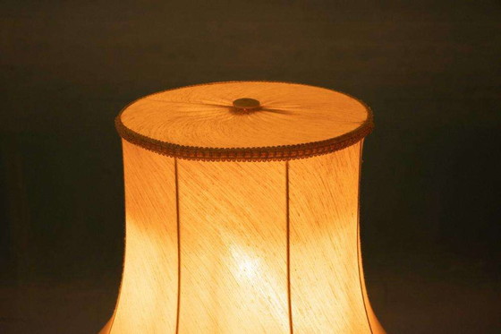 Image 1 of Scandinavische vloerlamp 60s, vintage houten staande lamp