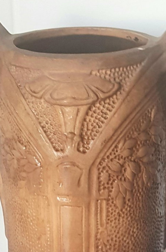 Image 1 of Art Nouveau ongeglazuurde keramische vaas