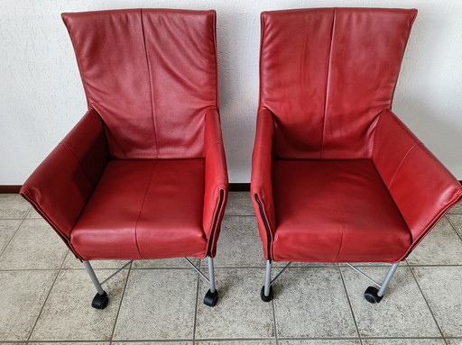 2x Montis Chaplin stoelen Leer Matador