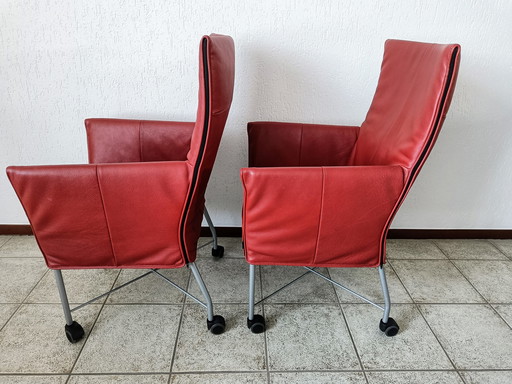 2x Montis Chaplin stoelen Leer Matador