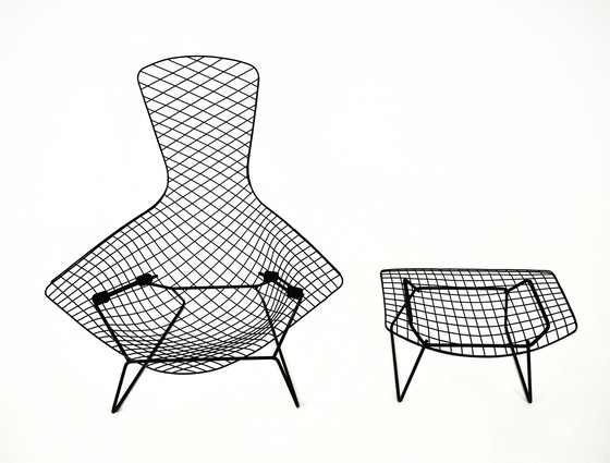 Image 1 of Vogelstoel met Ottoman van Harry Bertoia voor Knoll, 1960S