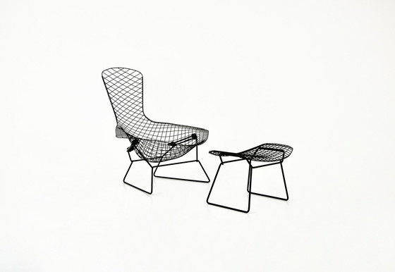 Image 1 of Vogelstoel met Ottoman van Harry Bertoia voor Knoll, 1960S