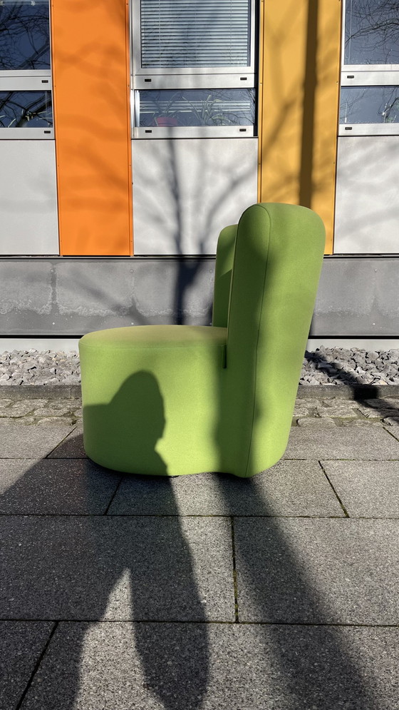 Image 1 of Cor Design fauteuil model Ovo stof geel groen