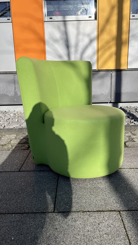 Image 1 of Cor Design fauteuil model Ovo stof geel groen