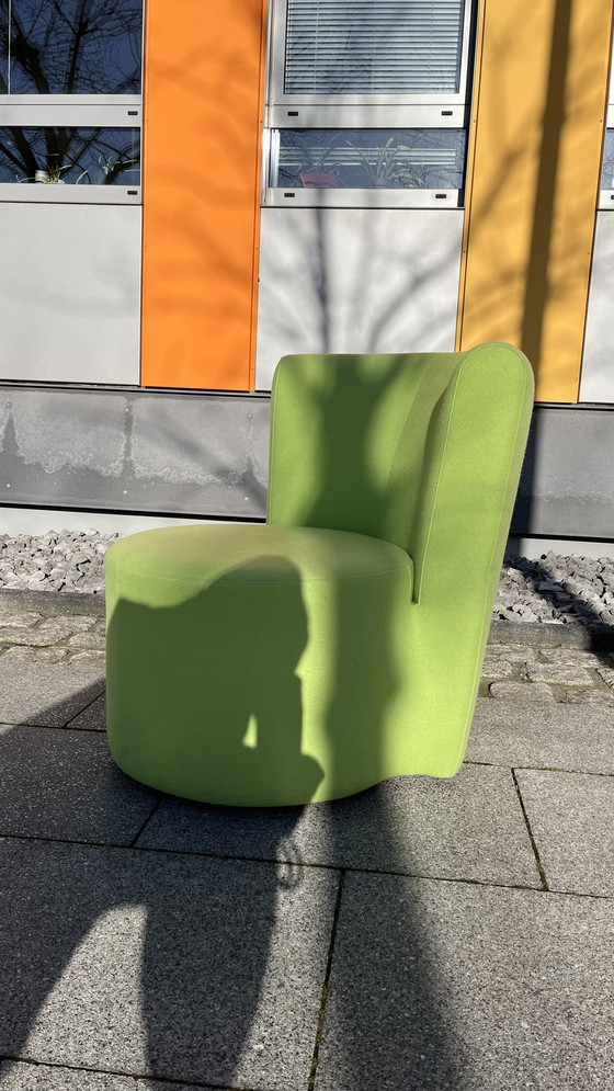 Image 1 of Cor Design fauteuil model Ovo stof geel groen