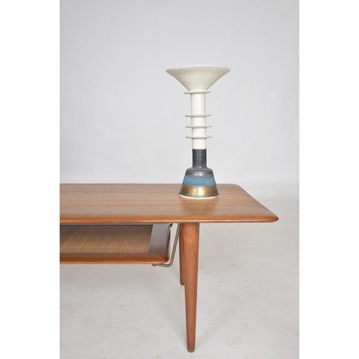 Vintage steengoed "pagode pot" aardewerk door Alan Ashpool, Engeland jaren 1970