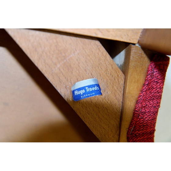 Image 1 of Set van 6 vintage teakhouten stoelen van Hugo Troeds voor Bjärnum, Zweden 1950