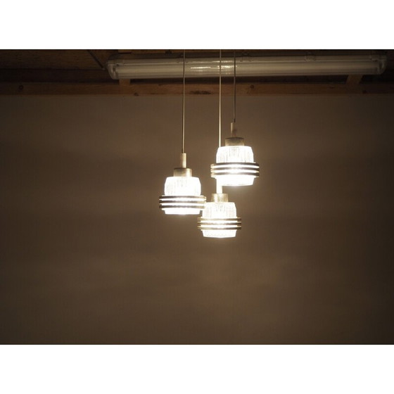 Image 1 of Vintage kroonluchter van glas en kunststof, Tsjecho-Slowakije 1960