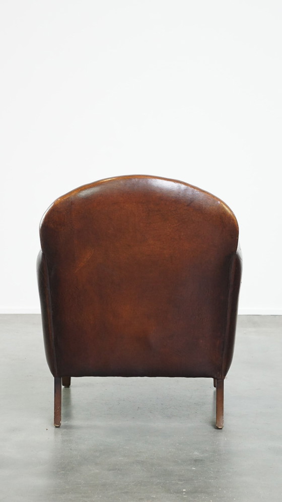 Image 1 of Vintage Design Fauteuil Gemaakt Van Schapenleer