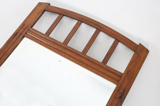 Image 1 of Art Deco Spiegel In Massief Hout Met Facetgeslepen Spiegel, 1930S