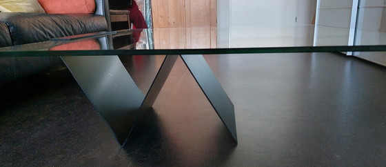 Image 1 of Zwarte Design Salontafel Van Glas En Staal