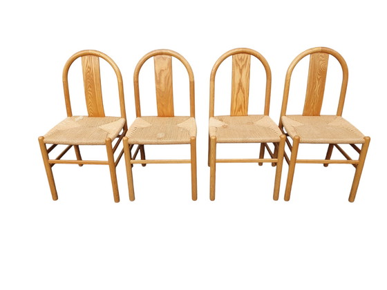 Image 1 of Vintage Eetkamerstoelen Annig Sarian Tisettanta Set Van 4 Midcentury Italië Design