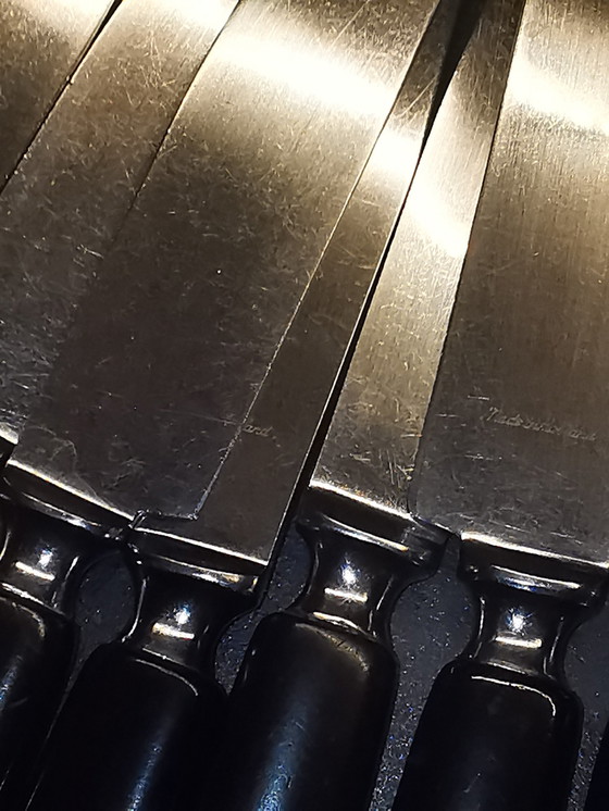 Image 1 of Bestek G. Sola. Z, / Kerkraampje Met Sola Messenset Zwart Bakeliet. Jaren 50