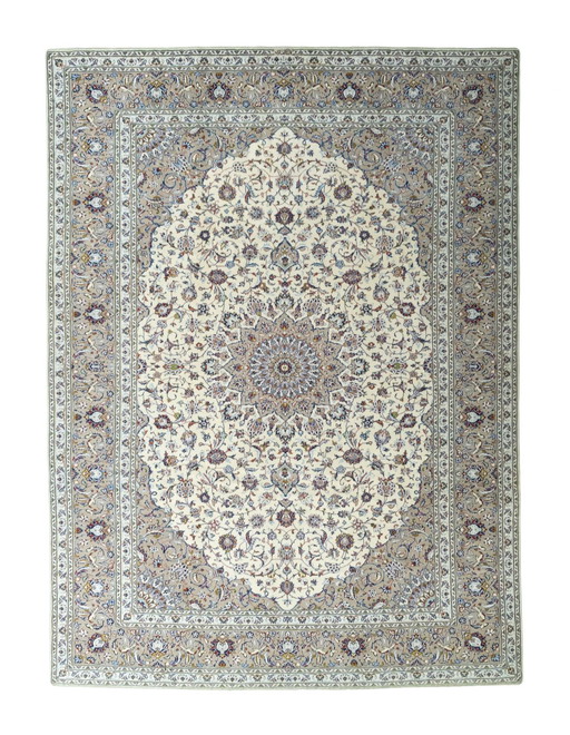 Handgeknoopt Kashan Kurk Oosters Tapijt - 396 X 294 Cm