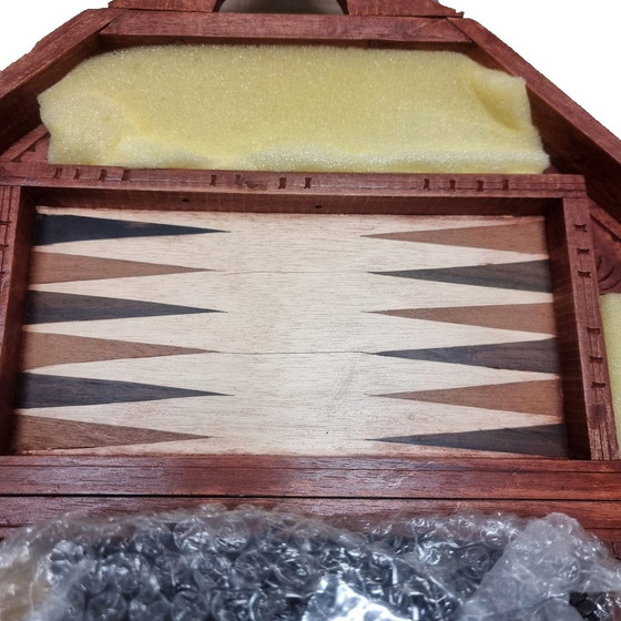 Image 1 of Vintage Balinees Schaakspel Koffer Met Backgammon Jaren 90