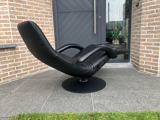 Image 1 of 2x Zwart lederen Jori Yoga relax fauteuils in topstaat! Medi Mono-move