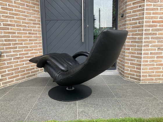 Image 1 of 2x Zwart lederen Jori Yoga relax fauteuils in topstaat! Medi Mono-move