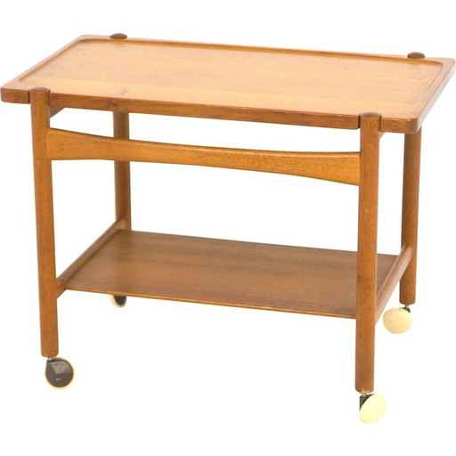 "Jean" vintage serveertafel op wielen door Poul Volther, Zweden 1960