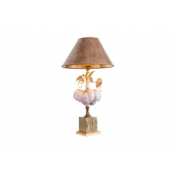 Image 1 of Porselein en messing lamp van Hollywood Regency - 1970