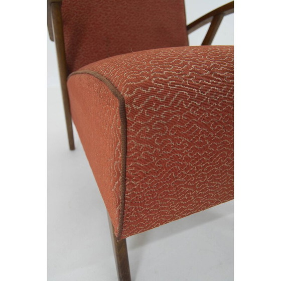 Image 1 of Vintage rode fauteuil, Tsjecho-Slowakije 1960