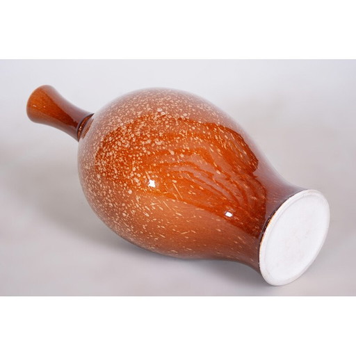 Vintage Bauhaus vaas van geglazuurd keramiek, Tsjechië 1950