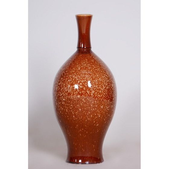 Image 1 of Vintage Bauhaus vaas van geglazuurd keramiek, Tsjechië 1950